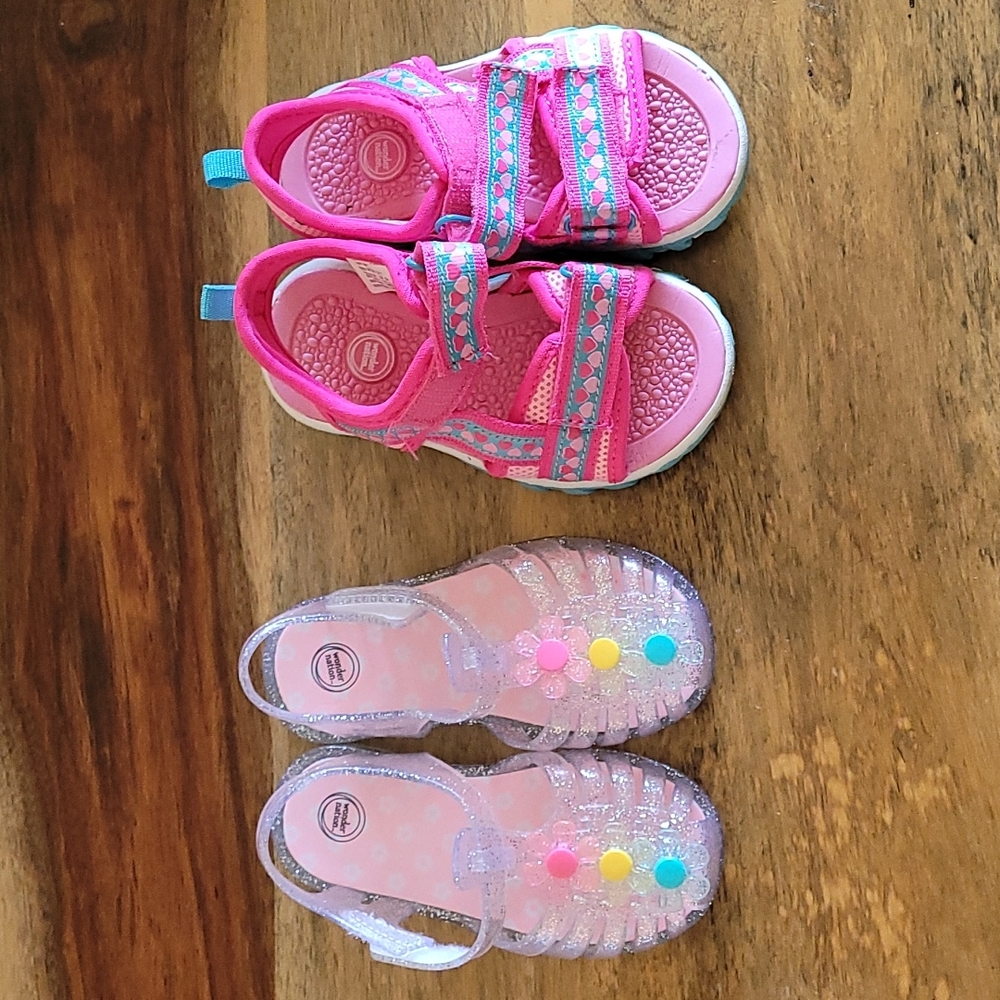 Wonder Nation girls toddler 7 sandals/jelly
